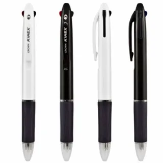 크라운 키넥스 3색 불투명 볼펜 0.7 mm