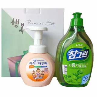 아이깨끗해 복숭아향 + 참그린 녹차 주방세제
