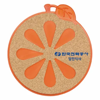 오렌지 콜크 냄비받침