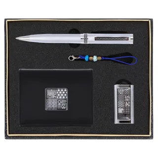 수복자개 가죽명함지갑+수복자개USB+엔틱실버볼펜 3종