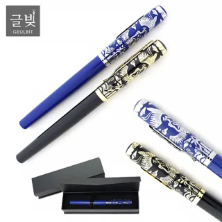 글빛 쌍학무늬볼펜