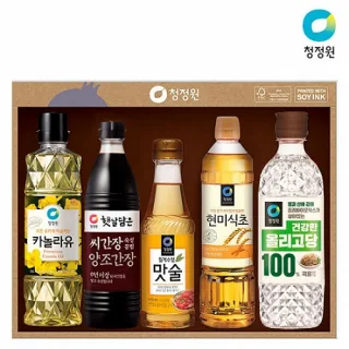 청정원 카놀라유 현미식초 올리고당 양조간장 맛술 5종 