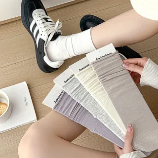 룩앳걸 여성용 무봉제 슬라우치 삭스 사계절 중목양말 4