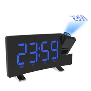 라디오 빔프로젝션 커브드 디지털 LED 시계 BR883
