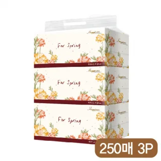 해피니스 미용티슈 (250매) 플라워 3P