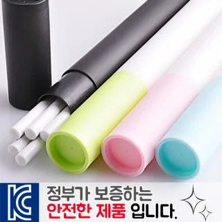 백색원형미두연필 5p [바닐라원통케이스]