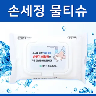 손세정 화이트 물티슈 20매 캡형