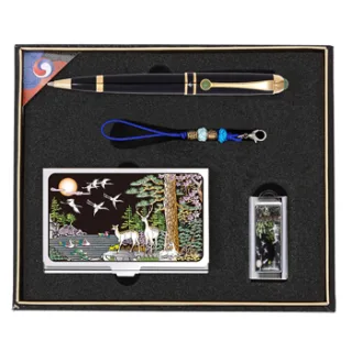 청옥볼펜+채색십장생자개명함+채색십장생자개USB 3종