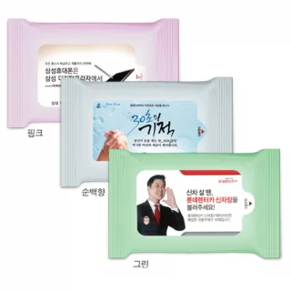 파스텔 3종 랜덤 (무광) 물티슈 5~20매
