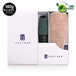 PGA 친환경그린 3단수동 경량스키니+180g모달사타올