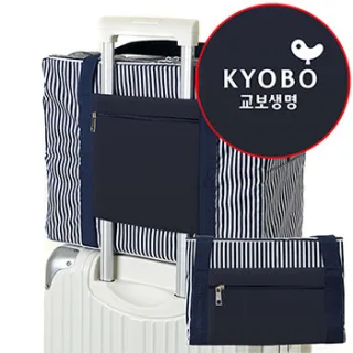 스트라이프 접이식 가방 단색포켓