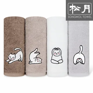 송월 요가하는고양이 타올 150g