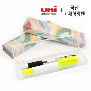 제트스트림 볼펜 0.5mm + 빅 백색 고체형광펜 2P