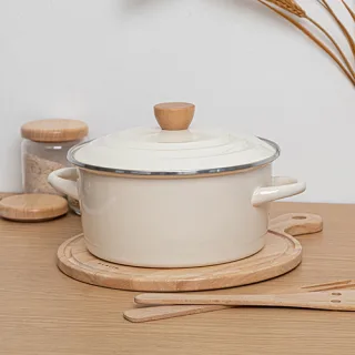 영국R. 바닐라크림 인덕션IH 법랑냄비 양수 22cm
