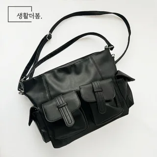 생활더봄 4포켓 레더 크로스백