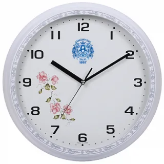 단면 화이트 꽃 벽시계 AP-267