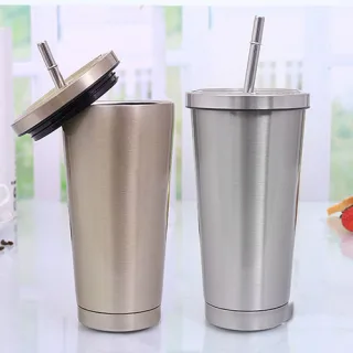 이중 스텐 빨대 텀블러 500ml