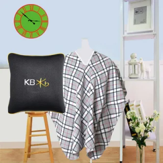 메쉬골드 쿠션 + 판초 담요 (최고급폴라 or 항공폴라