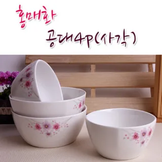 홍매화 공기대접4p(사각)