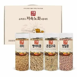슈퍼푸드 저속노화 곡물4종 선물세트 (귀리400g,병아