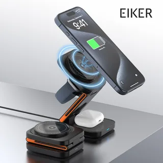  EIKER 3in1 폴딩 맥세이프 접이식 무선충전기 