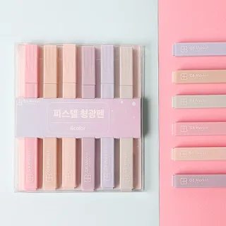 파스텔 형광펜 6P세트