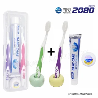 커플 애경 2080미세모칫솔+2080치약+치실세트