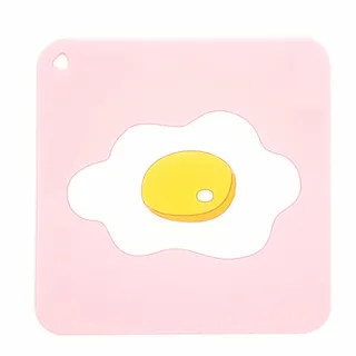 칼라 실리콘 냄비받침 (핑크에그)
