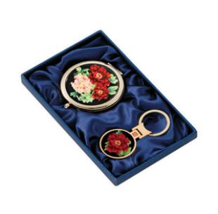천연자개 양면거울금장(확대경)+열쇠고리
