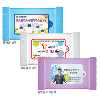 물방울 3종 랜덤 (유광)물향기 물티슈 (5매~20매)