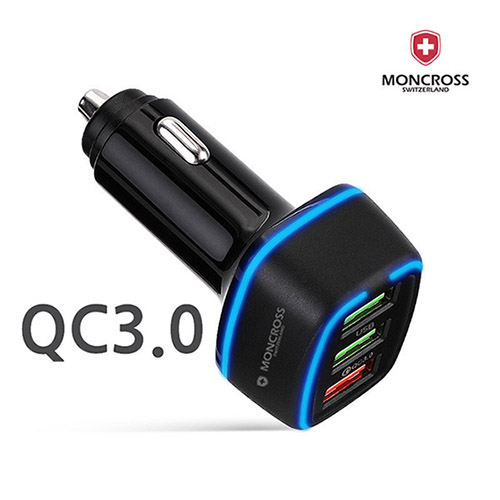 스위스몽크로스 차량용 Q.C 3.0 고속충전기 USB 3포트