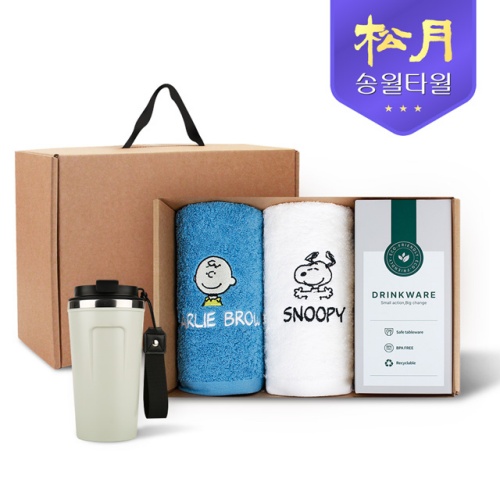 송월타올 리빙 기프트세트 9. 스누피 피너츠 타올 180g X 2P + 