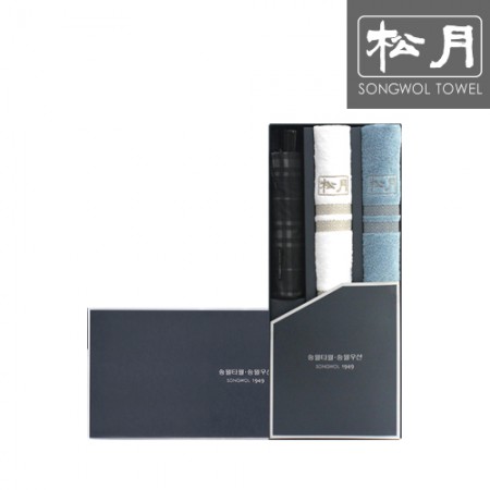 송월 SW 3단 모던체크 우산1P+송월 노을 타올2P
