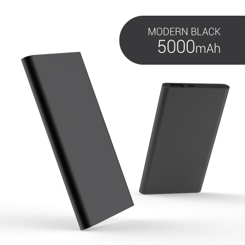 모던 메탈 블랙 보조배터리 5000mAh 레이저인쇄포장무료