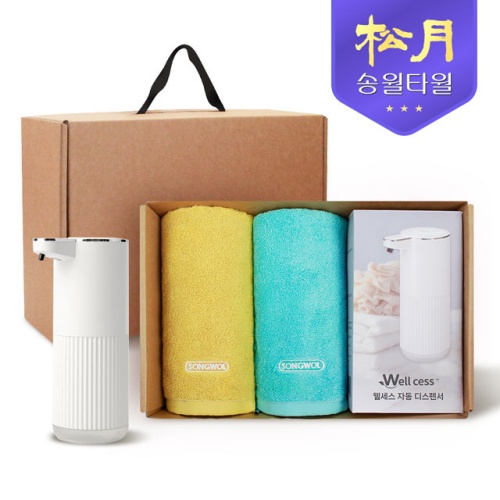 송월타올 디스펜서 기프트세트 10 (컬러웨이 타올 180g * 2P + 