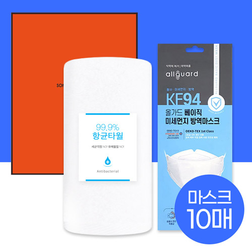 코로나 생활안심세트 VM108 (항균타올1P + KF94마스크 10매)