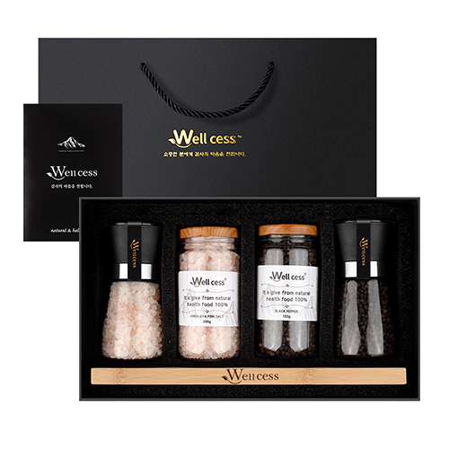 웰세스 WG-205 히말라야 핑크솔트 블랙페퍼 그라인더 선물세트