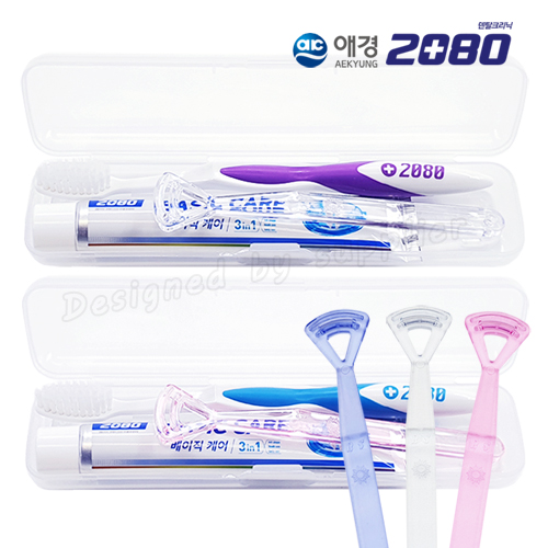뉴_애경2080칫솔+2080치약+혀클리너 오리지널 칫솔치약세트 3종