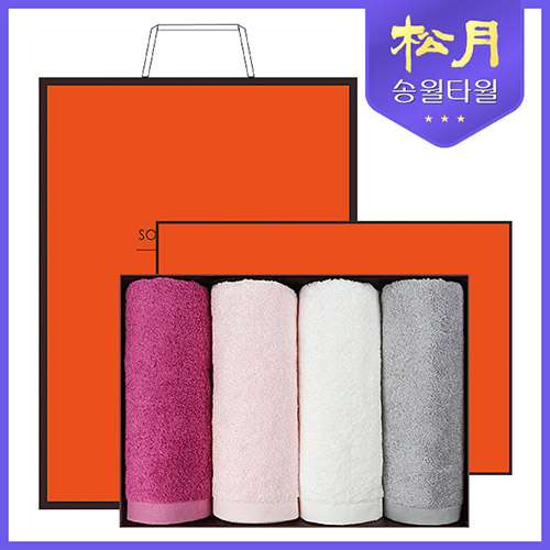 [송월타올] 솔리드뱀부얀 210g 4P 타올세트