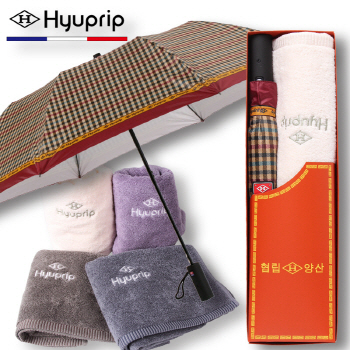 협립 2단 DBS체크 자동우산+호텔코마타월170g 1P 세트   