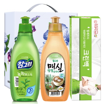 유기농 참그린300용기 매실300용기 크린백 3종