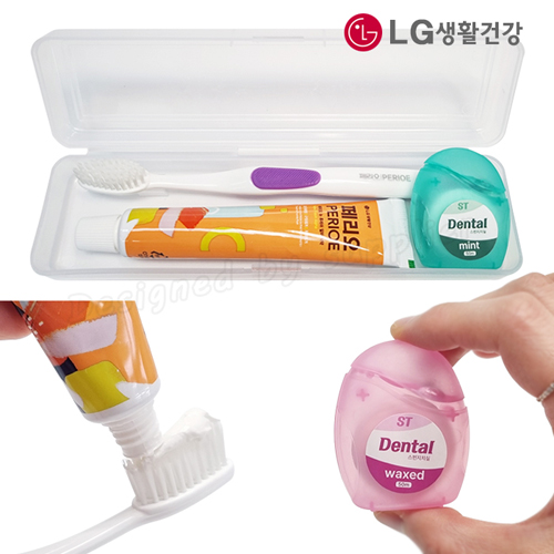 치과용 스펀지치실50m+M케이스+LG미세모칫솔+페리오치약 세트