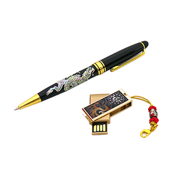 USB고급자개볼펜2종세트(삼족오)-(8G~32G)