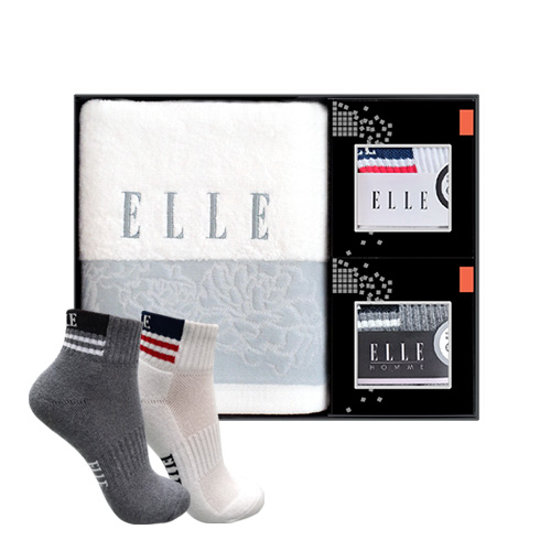 엘르 로즈세면 150g 1매+골프스포츠양말2족 세트