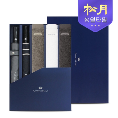 송월 40수 포인트40 타올 200g + CM 2단 폰지 바이어스 우산 