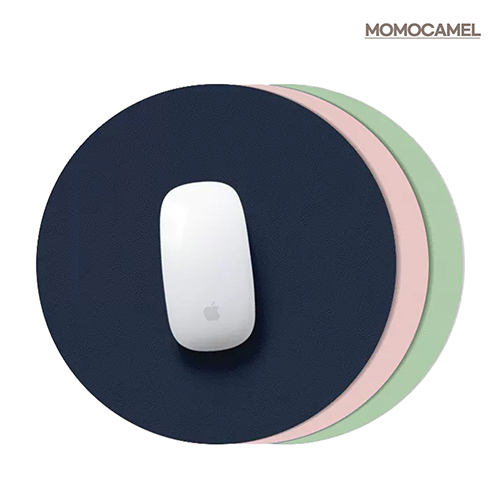 모모카멜 마우스패드 원형 PU 가죽 22*22cm (E