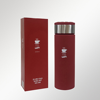 해피타임 녹차망 보온보냉 슬림 무광 텀블러 220ml