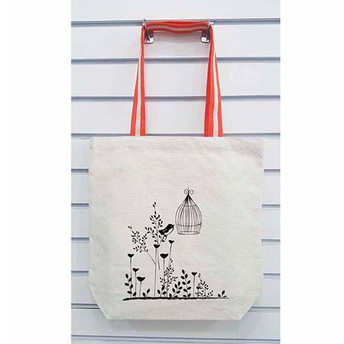 스트라이프웨빙 무지에코백  40x30x10cm