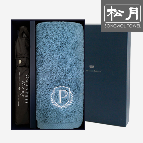 송월 CM 3단폰지 우산1p+프레스티지80 타올 180g 1p