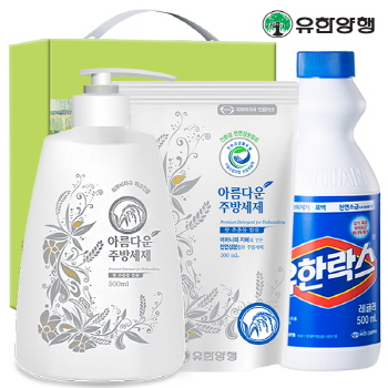 친환경 아름다운주방세제500펌프 300리필 유한락스 3
